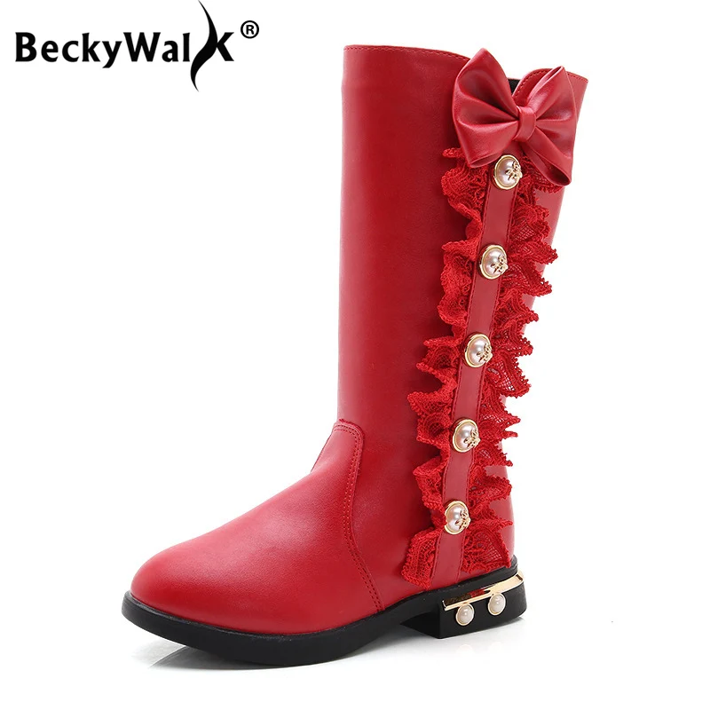 BeckyWalk/Новинка 2018 года сезон осень зима детские ботинки зимние сапоги до середины