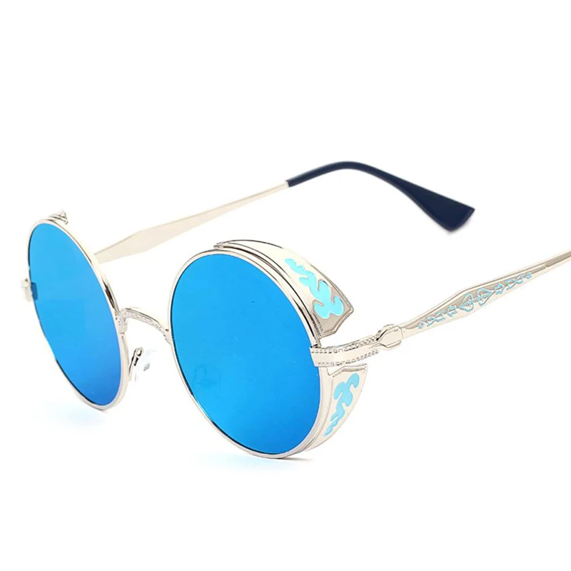 Круглые Солнцезащитные очки в стиле стимпанк мужские и женские модные брендовая