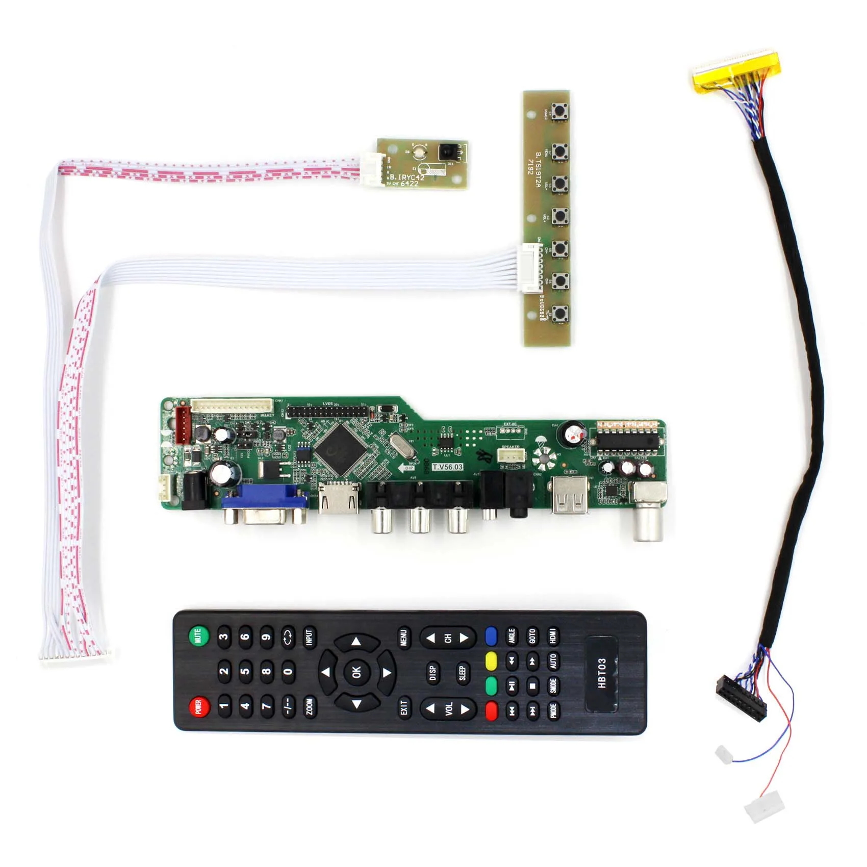TV+H DMI+VGA+AV+USB+AUDIO LCD Controller Board Work for 8.9inch 10inch CLAA089NA0ACW HSD100IFW1 1024x600 Panel | Электроника