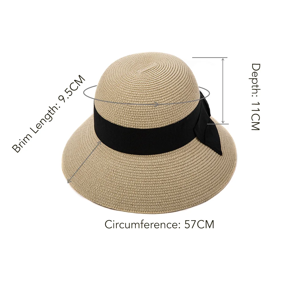 Женская Соломенная шляпка FANCET летняя с широкими полями UPF50 + Пляжная Регулируемая