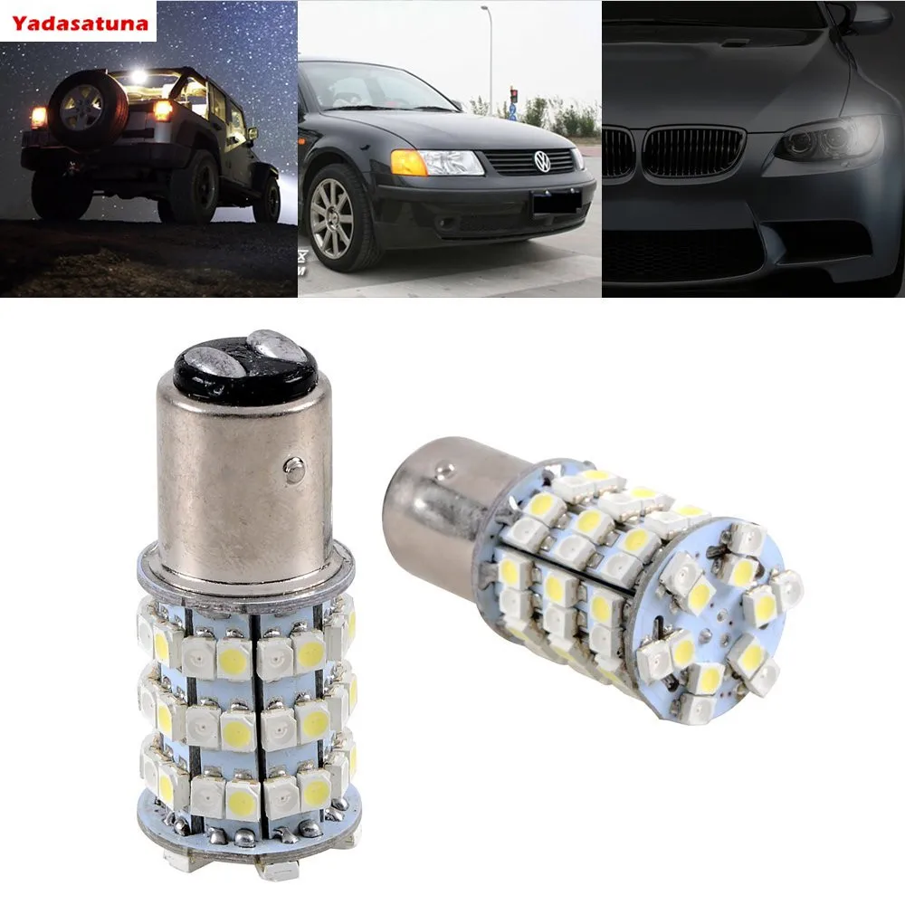 

2*1157 Switchback 7528 2507 Dual Color Front Turn Signal Light White Amber 60SMD LED Bulb 1004 1142 High Bright Signal Light