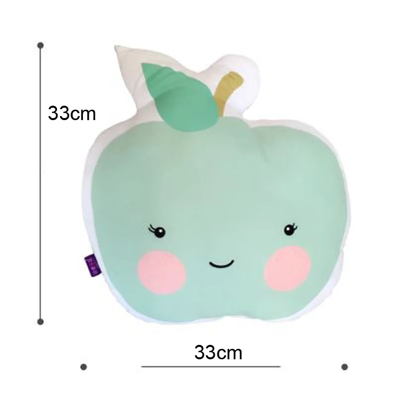 Милая подушка на спинку с яблоком и лимоном плюшевые игрушки нордическая