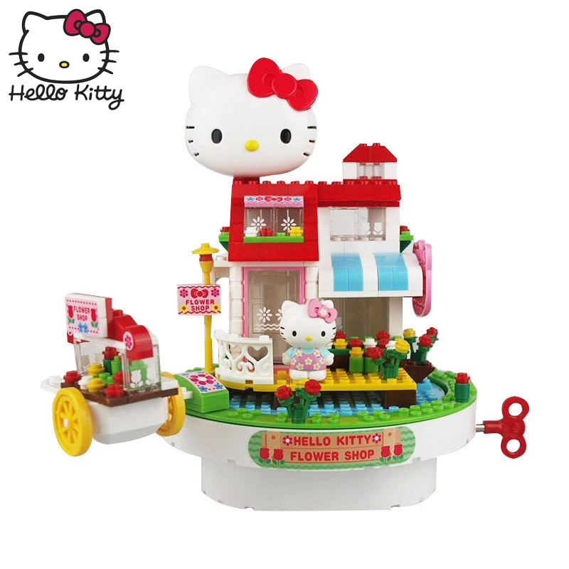 Hello kitty Мини блок парк развлечений строительные блоки игрушки составное здание