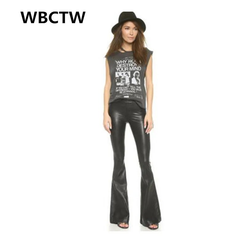 2017 Женские Брюки Сексуальные Плюс Размер Палаццо Твердые Черный Длинные