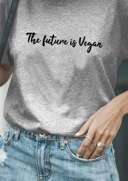 Женская хлопковая футболка с надписью The Future Is Vegan и goth Новое поступление размеры