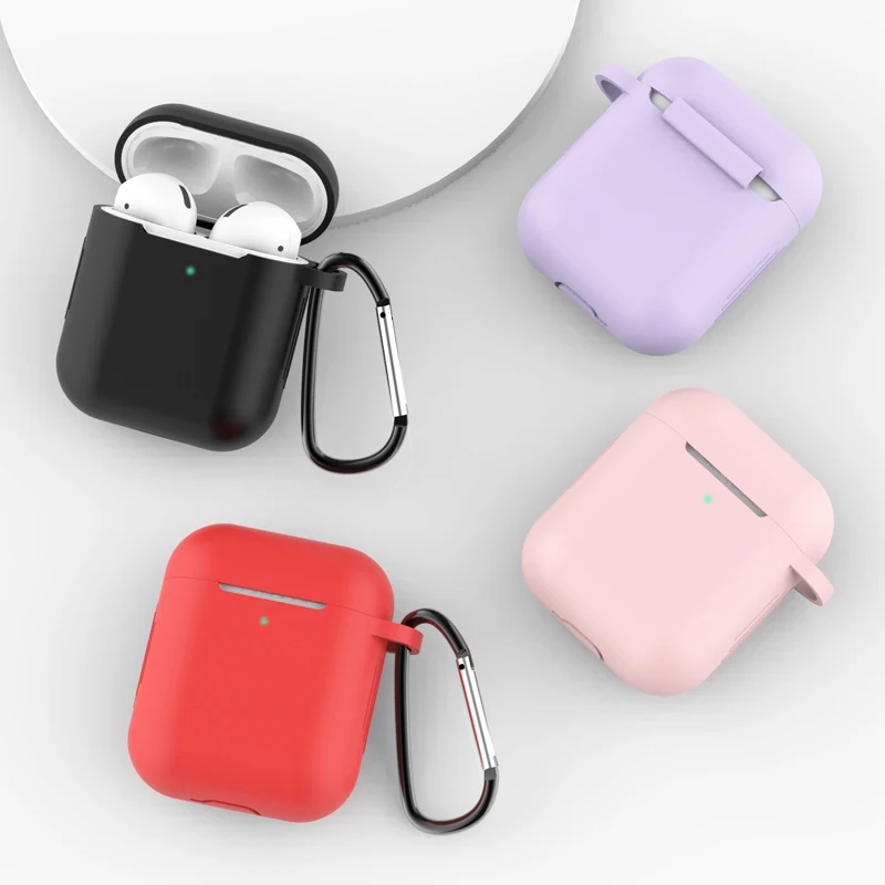 Силиконовые чехлы для Airpods 2 го беспроводного чехла Bluetooth наушников Apple 1 Air pods