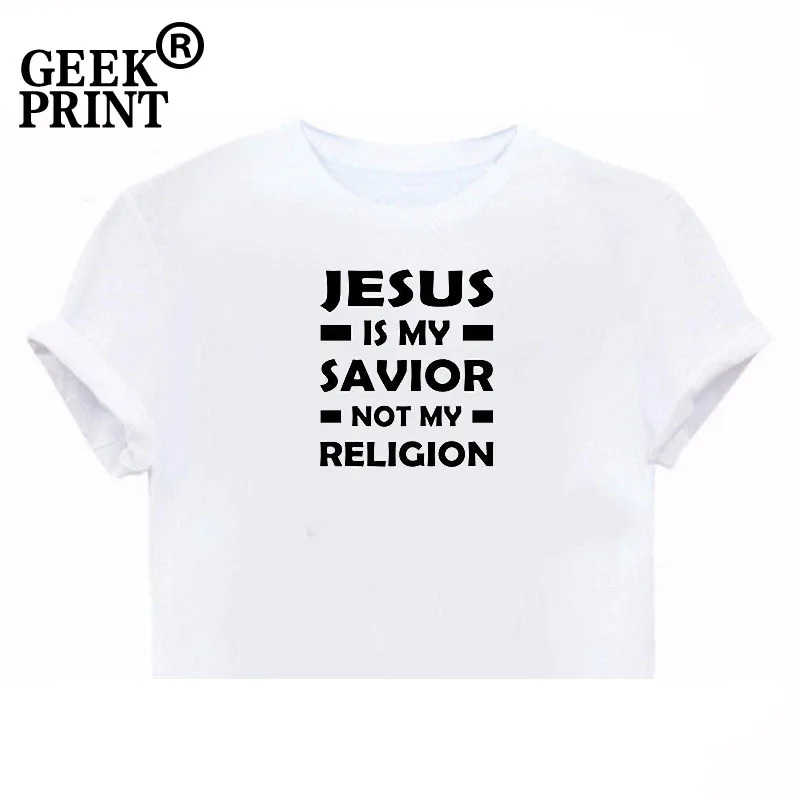 Женская футболка с О-образным вырезом и надписью Jesus is My Спаситель Not Religion S-3XL |