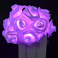 purple 1,5 м/3 м/6 м/10 м гирлянда с розами, светящиеся гирлянды, прозрачный кабель, питание от батареи для девочек, спальни, дома, бара, отеля, пляжа, украшения - Испускаемый цвет: purple