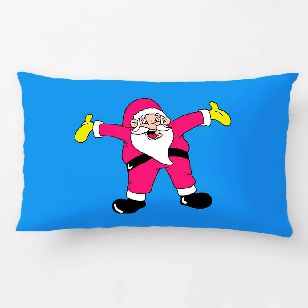 Декоративный чехол-подушка с изображением санты фиолетового фона | Дом и сад