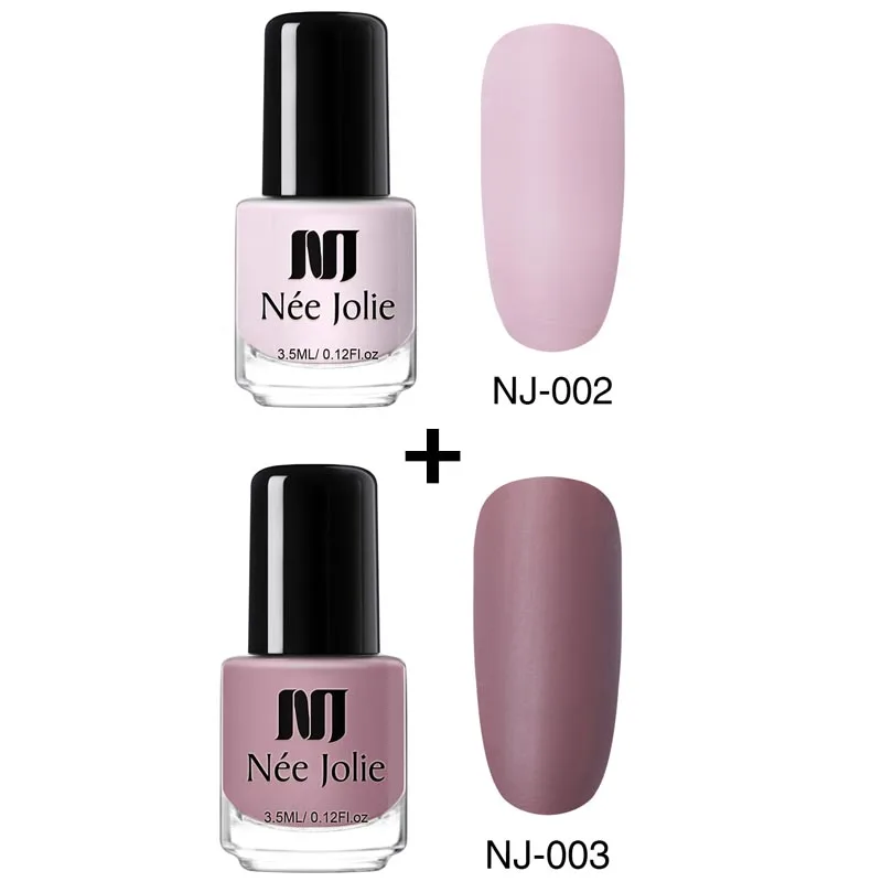 3.5ml 2 bottles set2 Матовый лак для ногтей NEE JOLIE Effetc, черный чистый цвет, розовый лак для ногтей, масляной лак, лак для ногтей, лак для ногтей - Цвет: 3.5ml 2 bottles set2