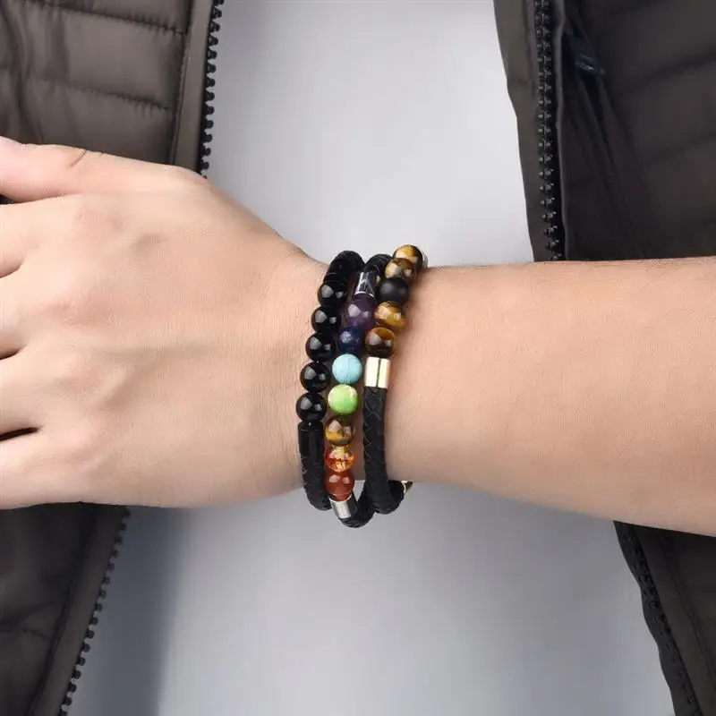 OBSEDE Мода 7 Чакра молиться натуральный камень Лава хрустальные бусины Йога