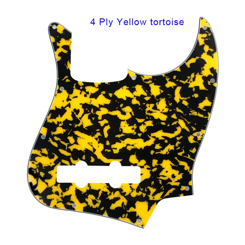 4ply yellow tortoise Pleroo гитара деталей pickguards Стандартный 10 отверстий 4 строки костюм для fender Jazz Bass Стиль JB накладку к царапинам плиты - Цвет: 4ply yellow tortoise