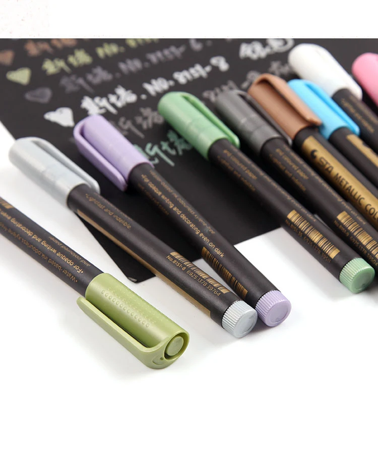 Металлический маркер сделай сам 10 цветов средний металлический Перманентный