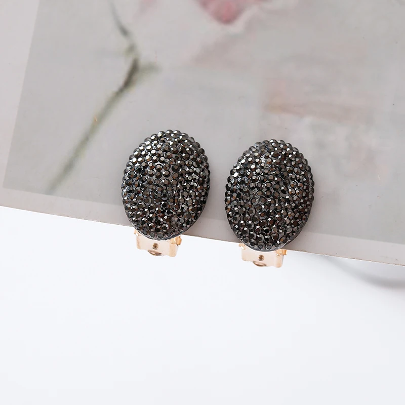 

Restoring ancient ways Japan and South Korea contracted bright black ear clip clip earrings geometry nightclub jewelry wholesale