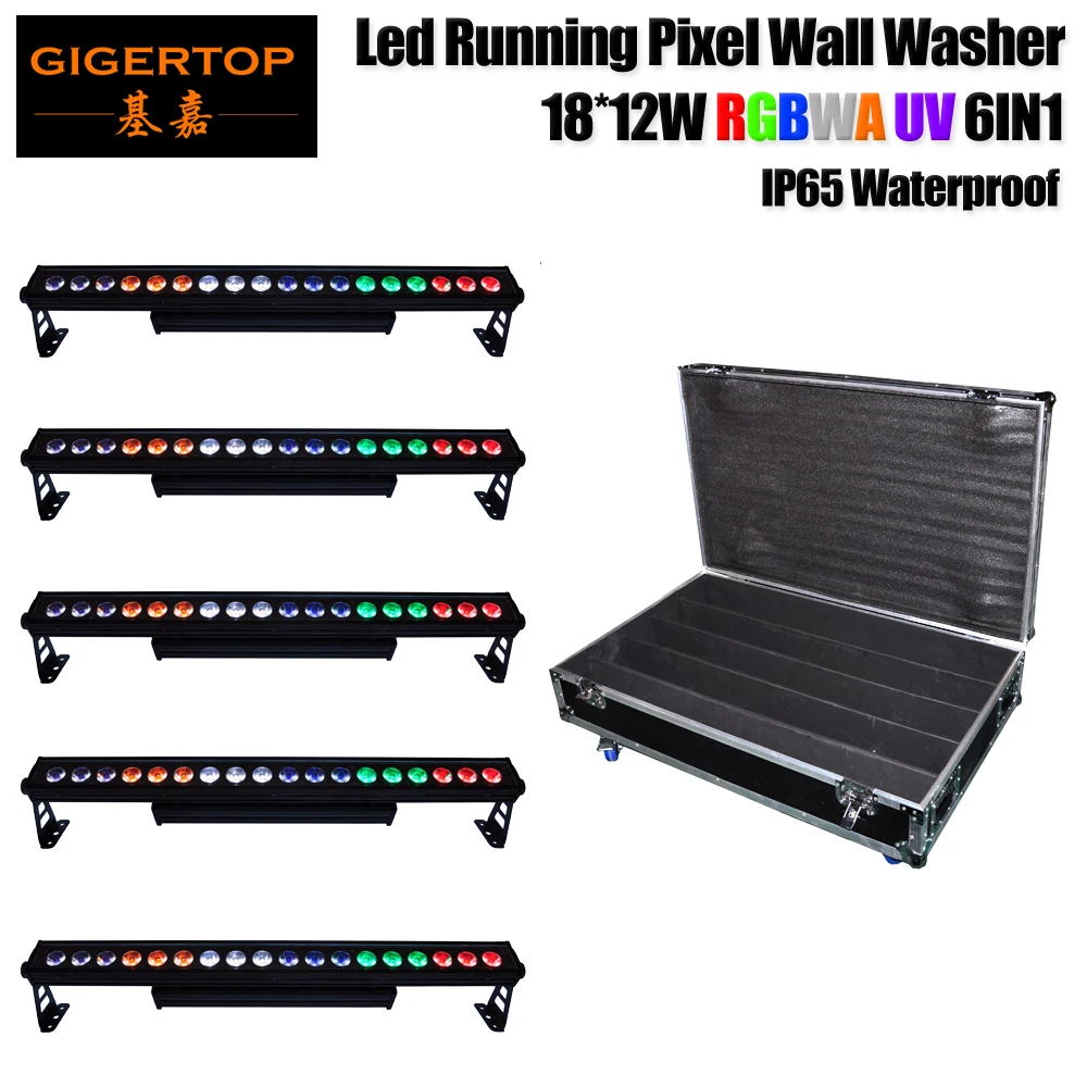 

TIPTOP 5в1 Roadcase упаковка Светодиодный прожектор светильник 18x12 Вт 6в1 220 Вт RGBWA УФ яркость/наружные проекты Led настенный светильник