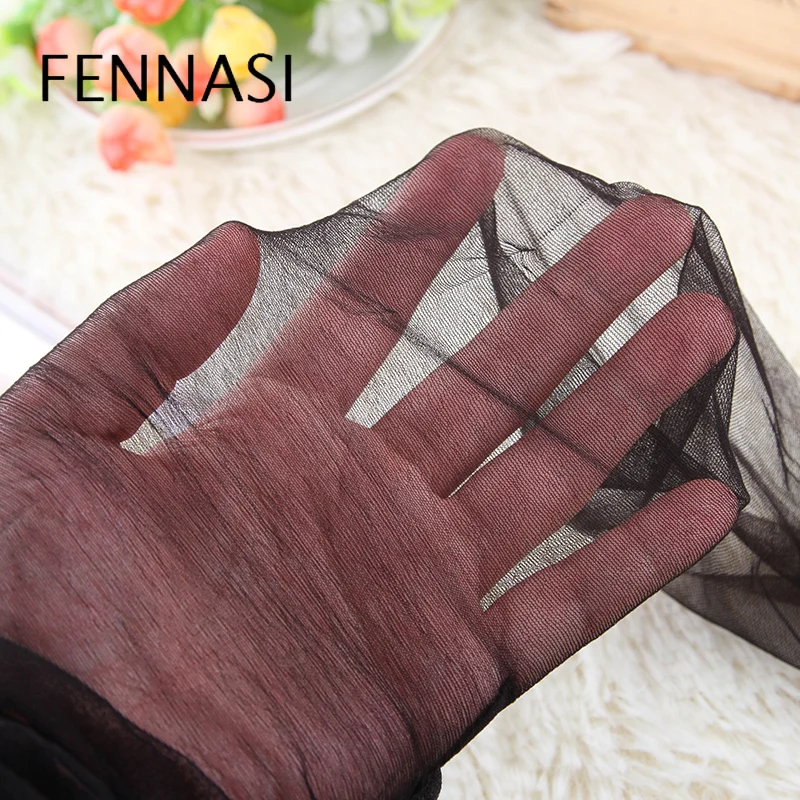 Женские эластичные колготки FENNASI черные прозрачные компрессионные с открытым