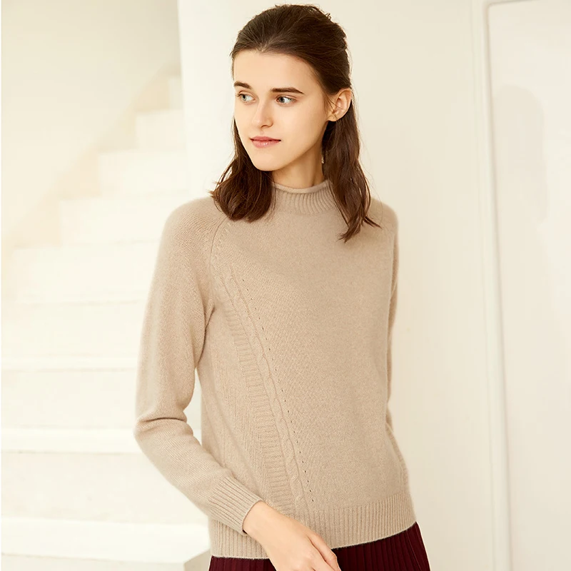 

ZHILI Women's Turtleneck Pullover Sleeve Long Cashmere Sweater