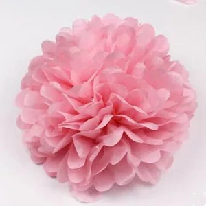 Light pink 5 шт. 35 см(14 дюймов) большой бумажный помпон для свадебной вечеринки бумажный помпон-цветок для свадебного украшения помпон - Цвет: Light pink