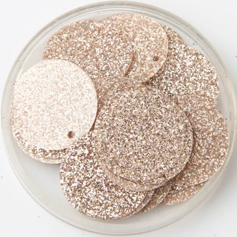 Блестки большие цвета шампанского 20 мм плоские круглые ПВХ свободные блестки