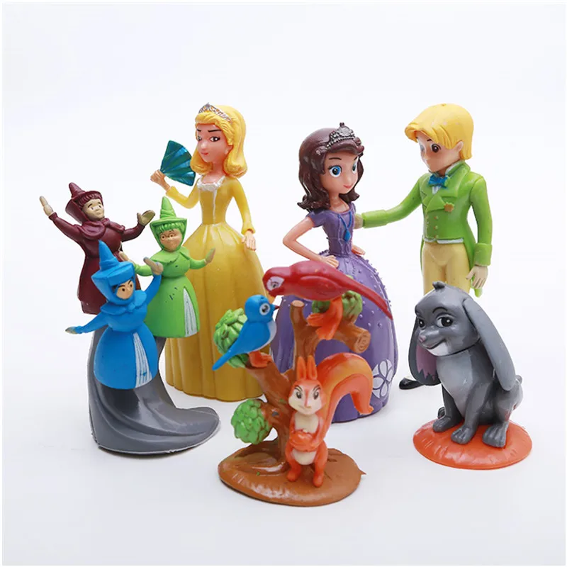 Мультяшные фильмы Disney 6 шт./компл. 7 ~ 12 см Принцесса София первая экшн игрушка из