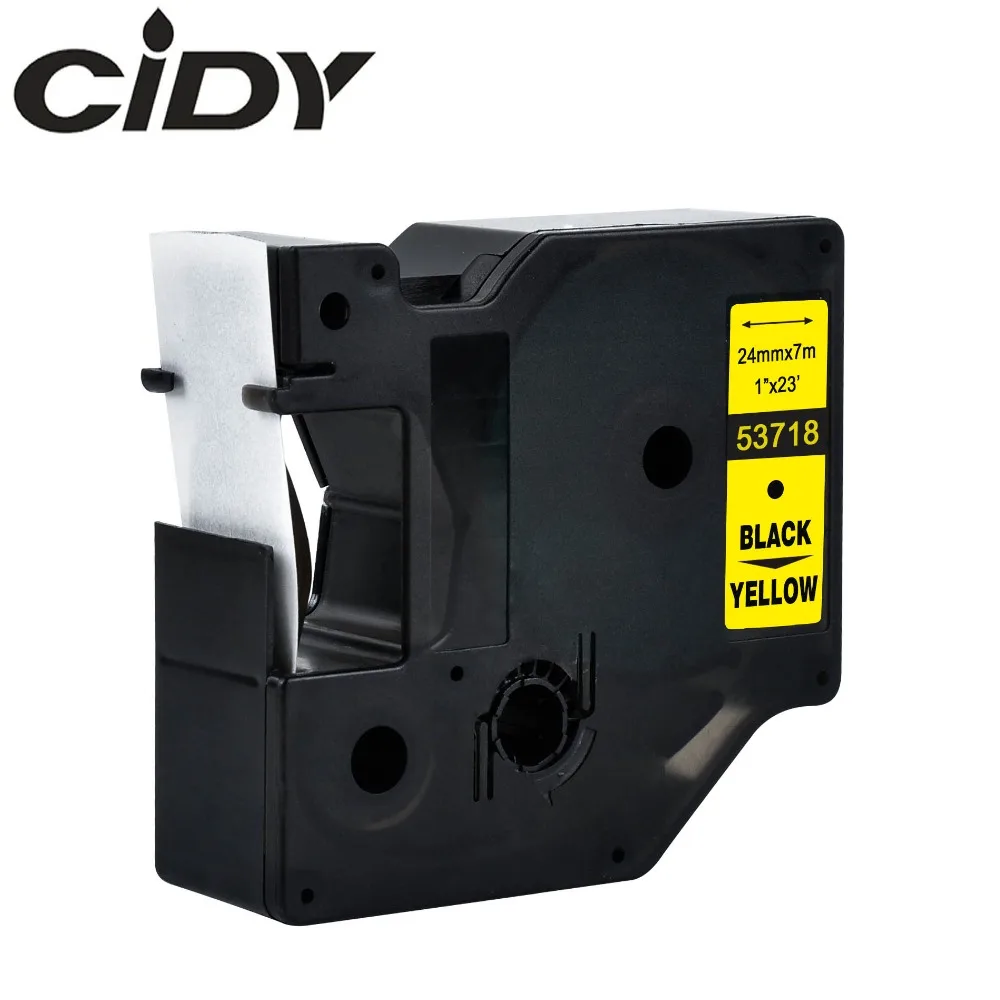 Этикетка CIDY 1 шт. 53713 53718 53710 Совместимость 24 мм черный на белом фоне Dymo D1 ленты с лейблом для маркировочный принтер Dymo LM160 LM280 210 Dymo PNP