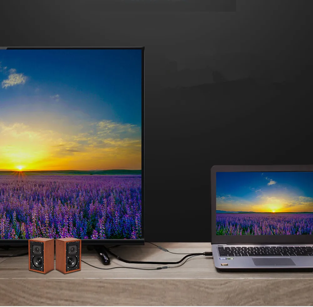 1 м-3 м HDMI в VGA адаптер Аналоговое видео с аудио и USB кабелем 1080P конвертер Поддержка