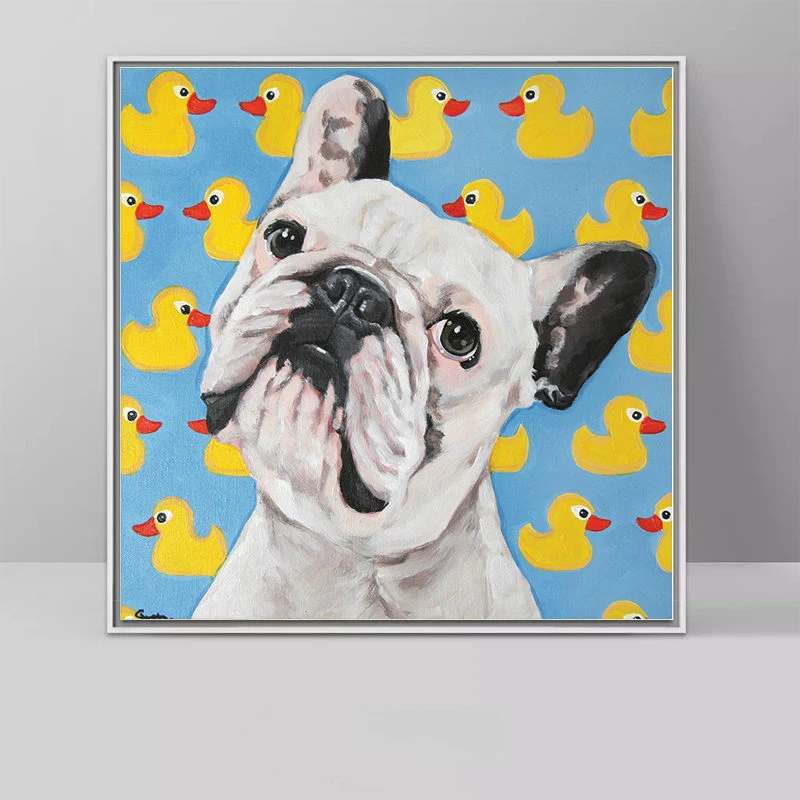 Большой размер картина маслом настенная живопись мопс собаки Декор для дома с