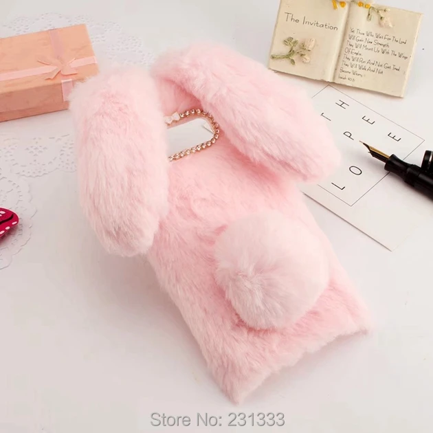 Мягкий чехол из ТПУ для Samsung Galaxy Note 8 NOTE8 с кроличьими ушками бриллиантами и мехом