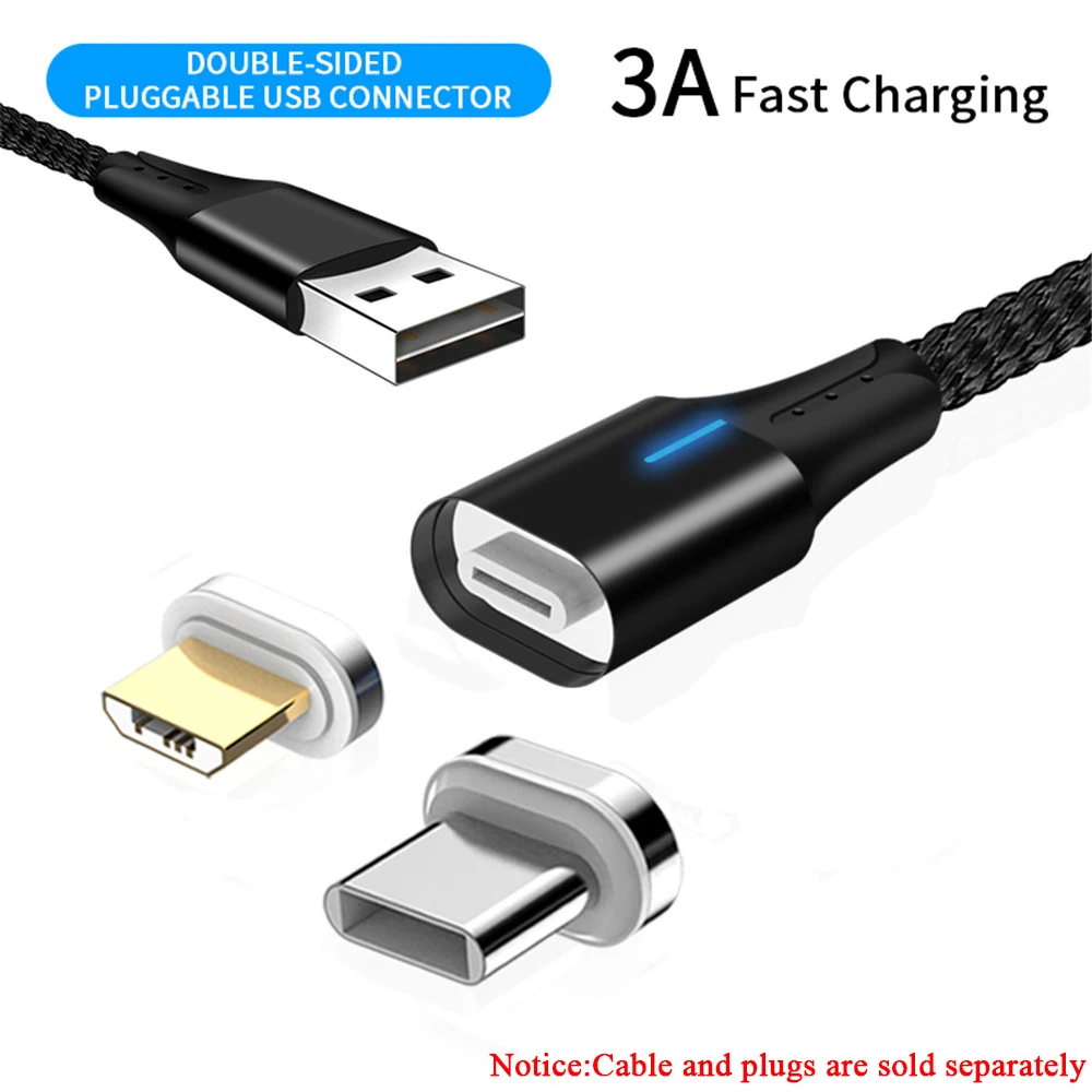 Новое поступление нейлоновая оплетка 3A Магнитный USB Type C микро Быстрая зарядка и