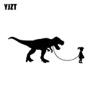 YJZT 12,7 см * 4,5 см рок-н-ролл динозавр девушка Винил Мотоцикл черный серебряный наклейка на машину наклейки C13-000577