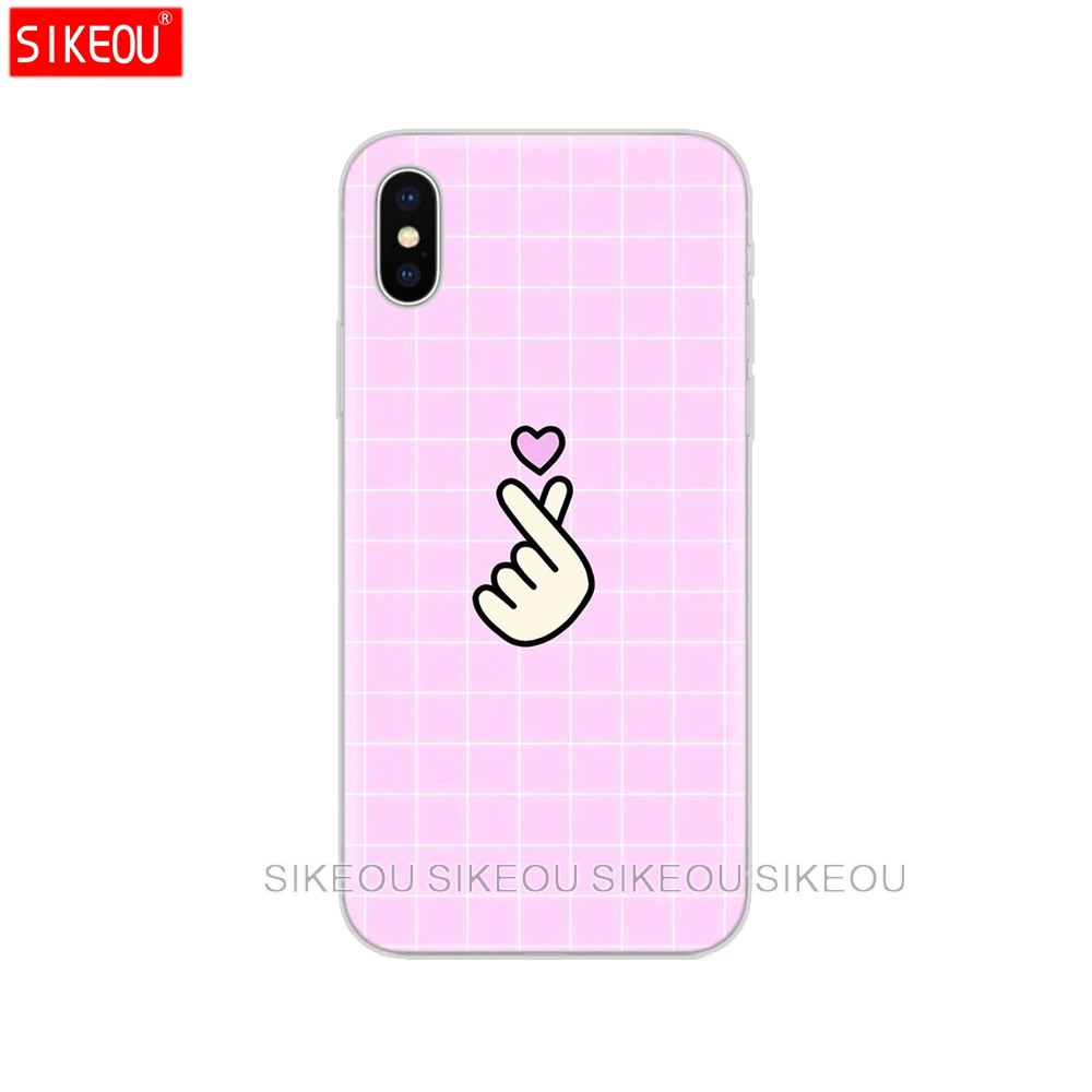 Силиконовый чехол для телефона Iphone 6X8 7 6s 5 5s SE Plus 10 XR XS Max черно белый с рисунком в