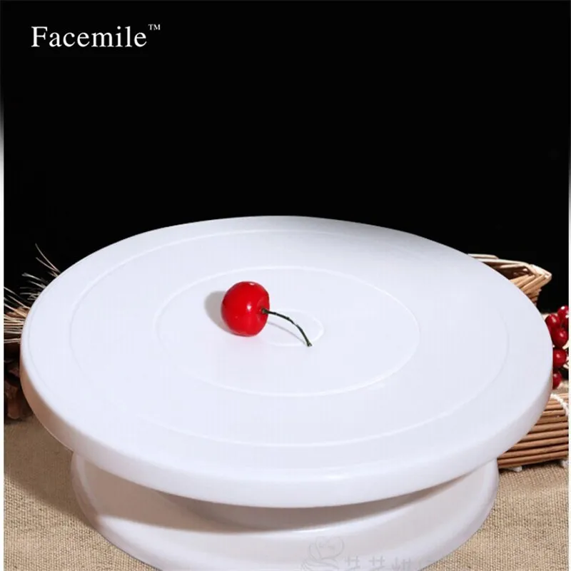 Пластиковая подставка для украшения тортов нескользящий вращающийся стол 28 см