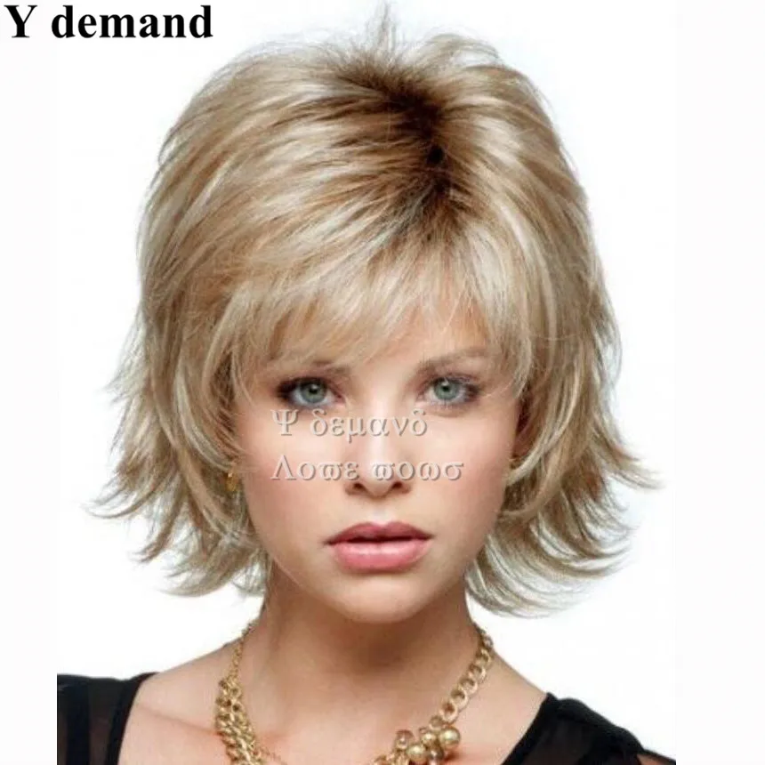 1 ШТ. Синтетические Невысокая блондинка боб Парик Для Афро-Американских Женщин