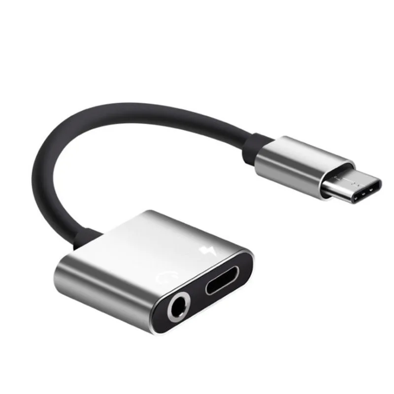 Type-C to 3.5mm headphone jack adapter Charger 2 in 1 Headphone AUX Audio Jack USB C Cable Adapter With Charging Port | Мобильные