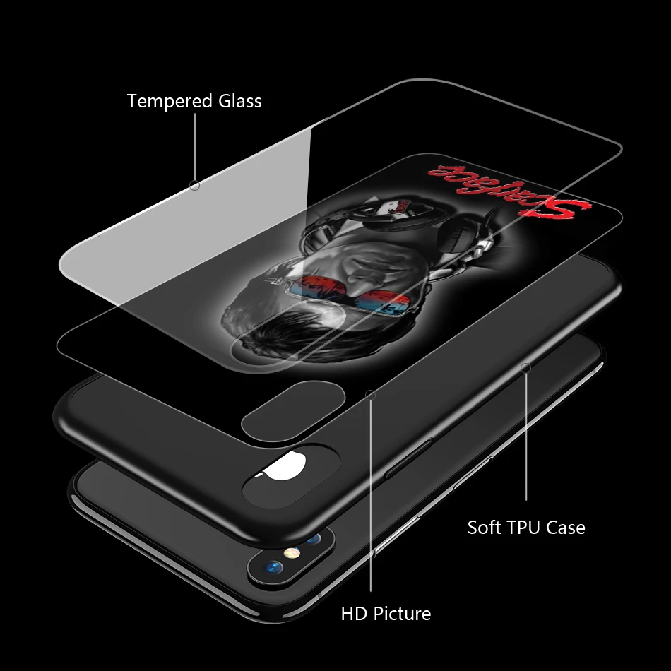 Чехол Lavaza scarface из закаленного стекла ТПУ для iPhone XS Max XR X 8 7 6 6S Plus 5 5S SE | Мобильные