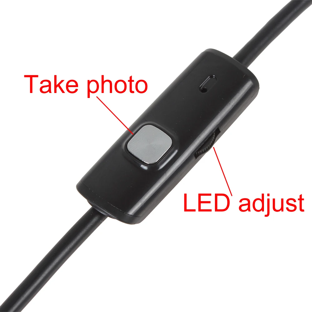Antscope 2 м USB Камера эндоскопа Регулируемая Кнопка 6LED IP67 Водонепроницаемый сбоку