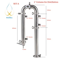 2 51mm od64mm reflux tower distiller column for distillation sanitary steel 304