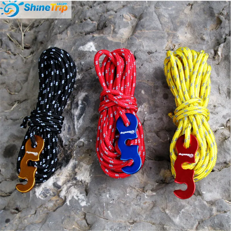 Tent Accessories (4 pcs/set) Reflective Wind Rope With Aluminum Alloy 3 Holes Buckle Adjuster Tentorial Wigwam | Спорт и развлечения