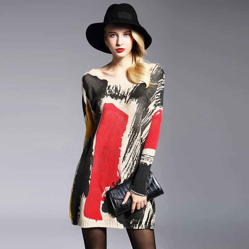 2019 осеннее новое платье-свитер большого размера для женщин зимние пуловеры с