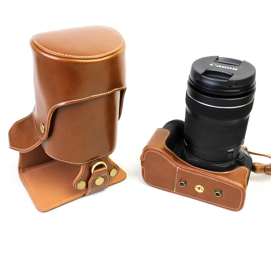 Черный/коричневый/кофе Делюкс издание PU кожаный чехол для камеры Canon EOS 800D 77D с