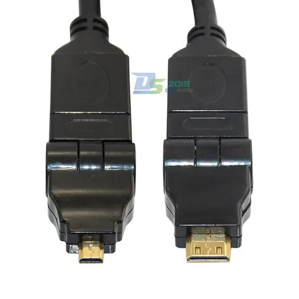 Danspeed 1 8 м 6 футов HDMI Mini Micro Male поворотный кабель 360 градусов Поворот аудио разъем