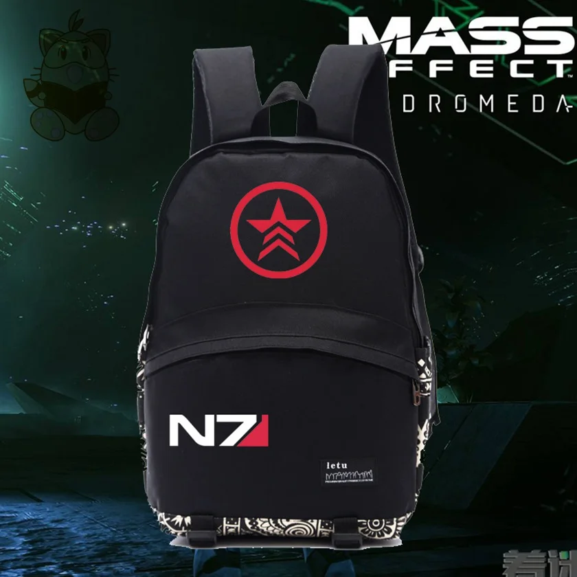 Дизайн лидер Игра Mass effect рюкзаки подарок для фанатов игры нейлоновый рюкзак черный цвет NB042