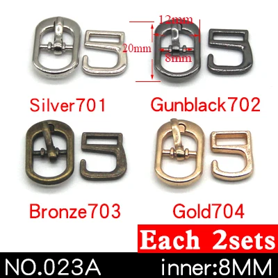 NO.023A 8mm 8sets 8 комплектов, металлическая пряжка с 9 крючками для починки обуви, сумки, пряжки для ремней, украшения для обуви, аксессуары для шитья - Цвет: NO.023A 8mm 8sets