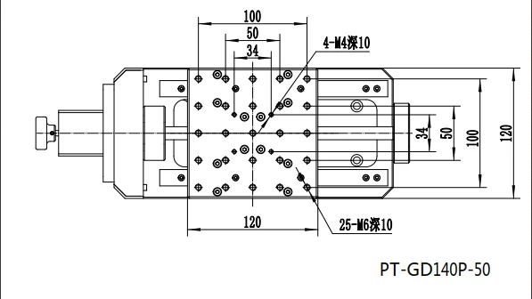 PT-GD140G Точная электрическая переводная платформа, станция смещения оси X, моторизованная линейная ступень линейной рельсы