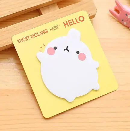 1 шт./лот Molang Rabbit самоклеящийся блокнот для заметок липкий стикер для заметок этикеток Escolar Papelaria школьные офисные принадлежности - Цвет: NO2 Yellow