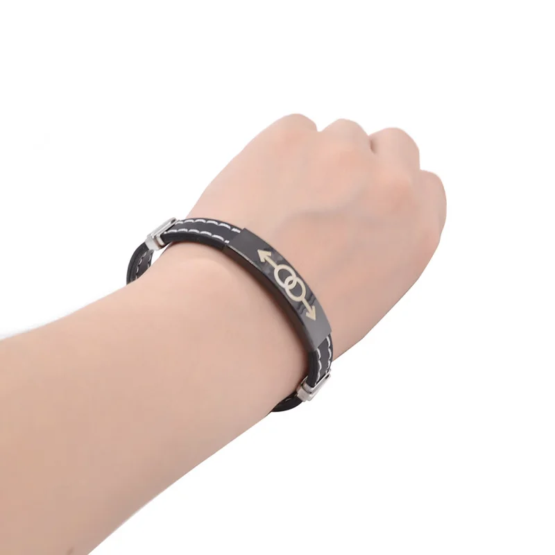 Lychee 1 шт. Силиконовый браслет с Отличительной символикой сплав резиновый акцент