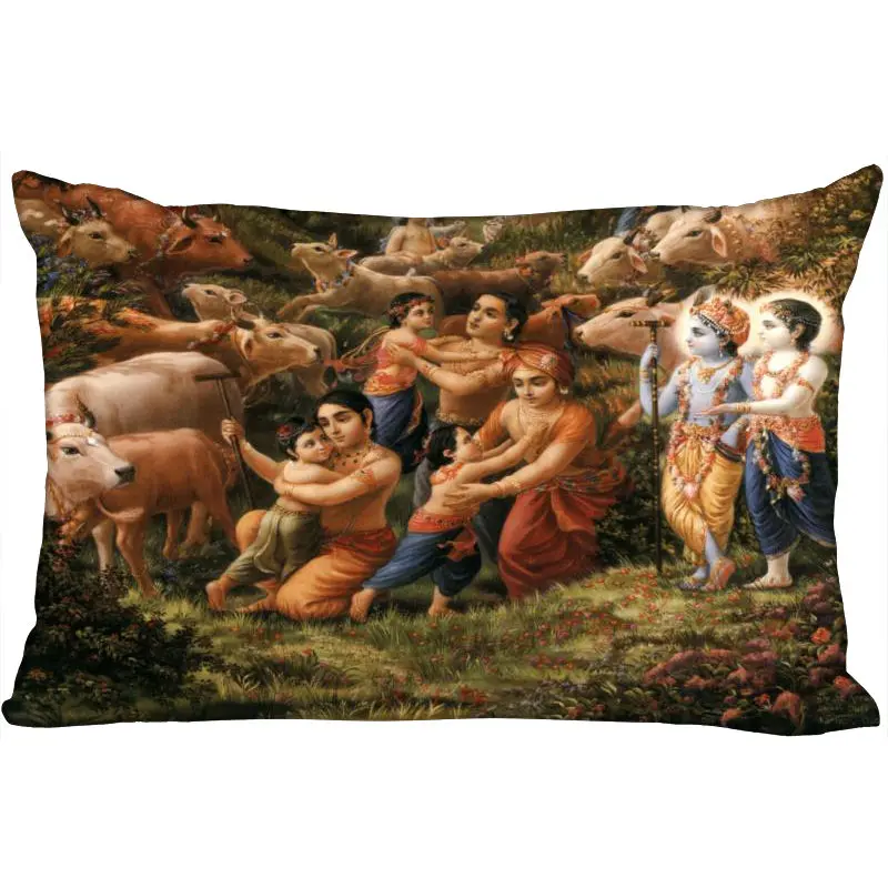 Pillowcase Пользовательские радха кришна Новое поступление наволочки 45x35 см(одна сторона) прямоугольник молния печати бросить свадебные декоративные наволочки крышки - Цвет: Pillowcase
