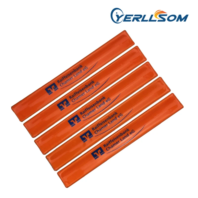 

Free Shipping 200pc/Lot 3*25cm reflective slap wristbands bracelets for promotion gifts Y031903