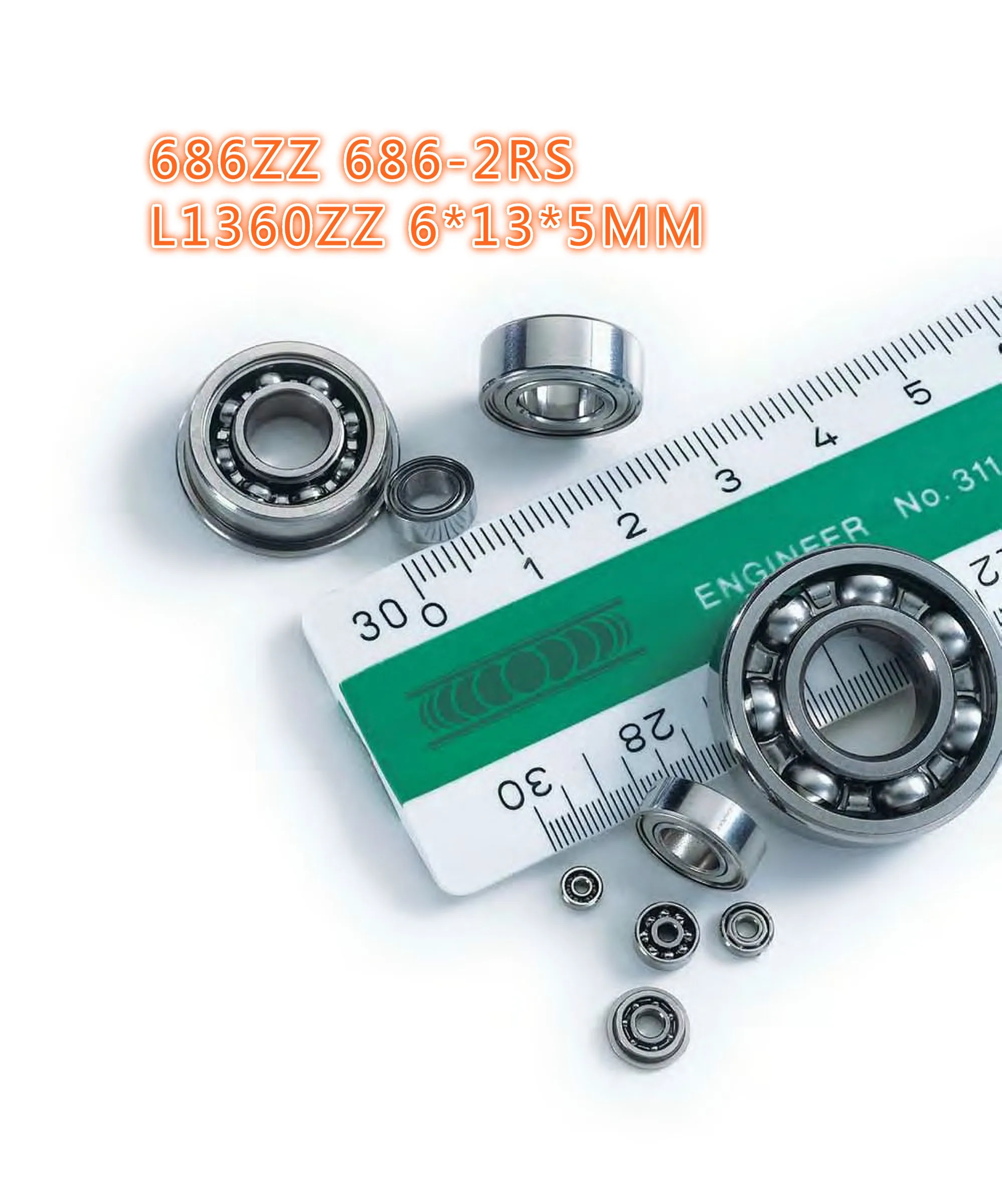

5 шт., Миниатюрный подшипник 686ZZ 686-2RS L1360ZZ, подшипники 6*13*5 мм для tranmition jmc