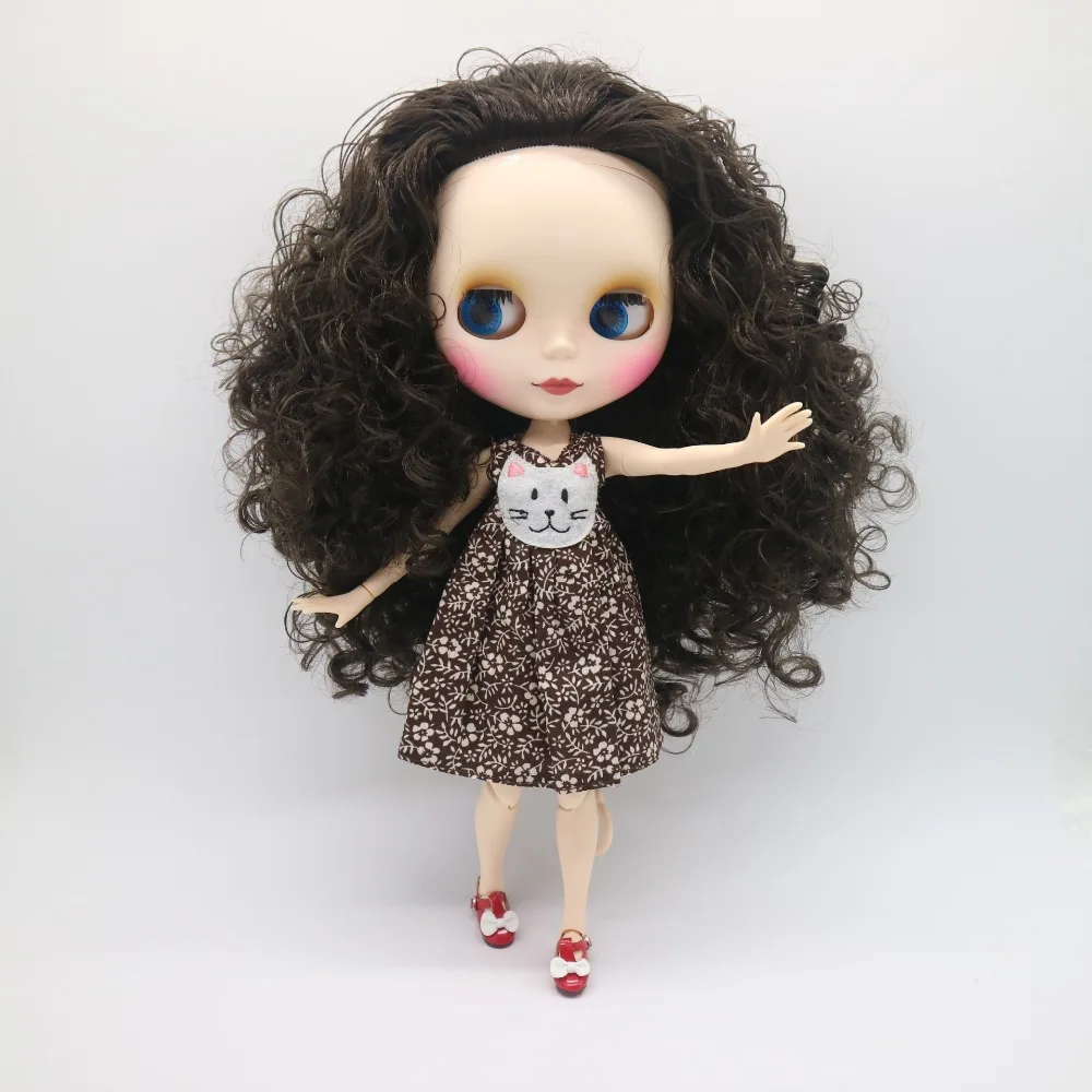 Цельная кукла без одежды blyth черные вьющиеся волосы фабрика подходит для DIY